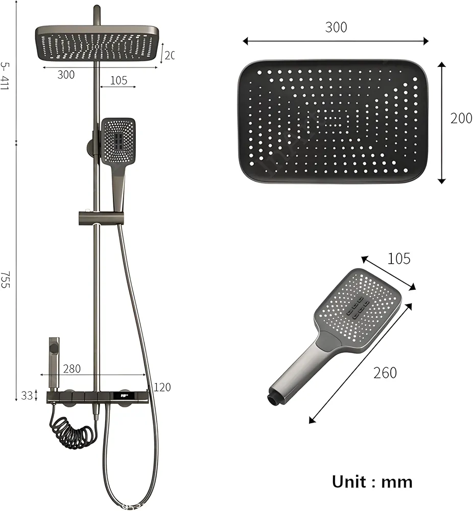 دوش حمام پیانویی HuaDiao، ارتقاء تجربه دوش به سطح لوکس.
