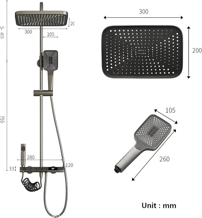 دوش حمام پیانویی HuaDiao، ارتقاء تجربه دوش به سطح لوکس.