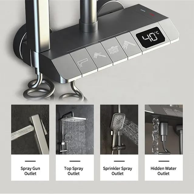 دوش حمام پیانویی 8099 با صفحه نمایش دمای آب