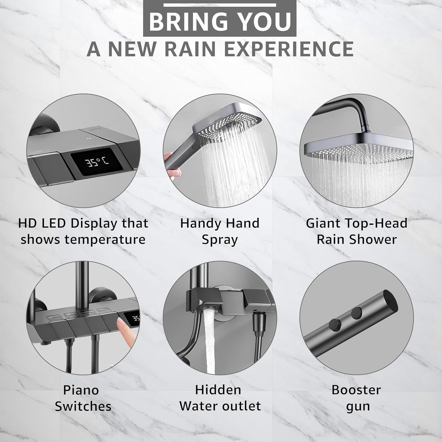 دوش لوکس با شیر آب دیجیتال