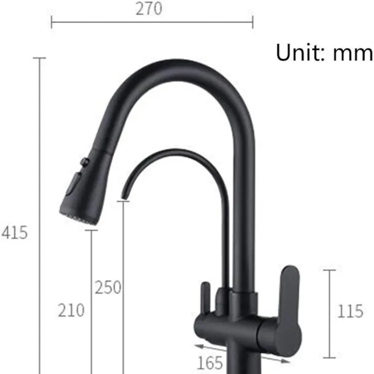 جدول مشخصات فنی شیر ظرفشویی برنجی HD523 (گارانتی 7روزه ))