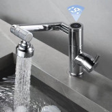 نمایشگر دمای آب روی شیر روشویی مدرن