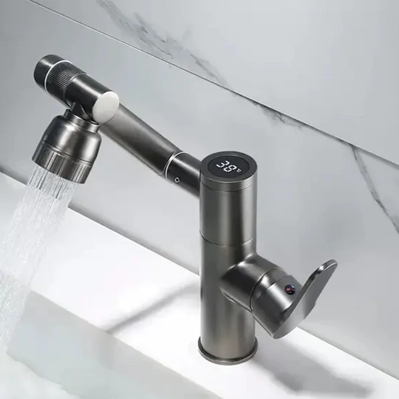 نمای نزدیک LED دمای آب شیر