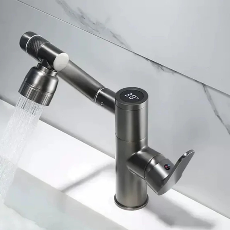 نمای نزدیک LED دمای آب شیر