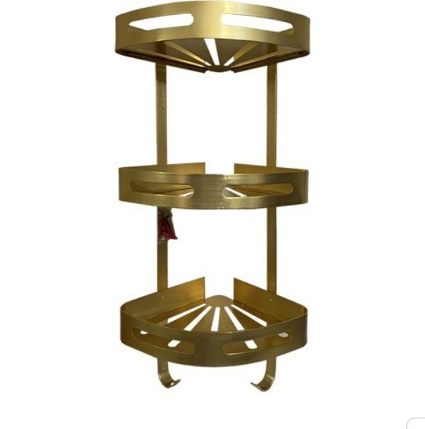 قفسه حمام نبشی سه‌طبقه ضد زنگ AQUAMAX مدل LUX-CORNER با چسبندگی فوق‌العاده قوی.