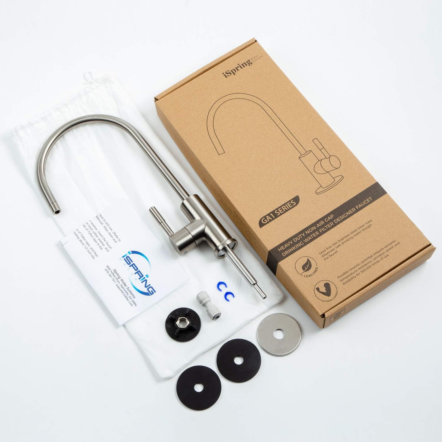 شیر آب تصفیه اهرمی لوکس AQUAVITA مدل PURITY-FLOW با طراحی منحنی و خروجی آب خالص.