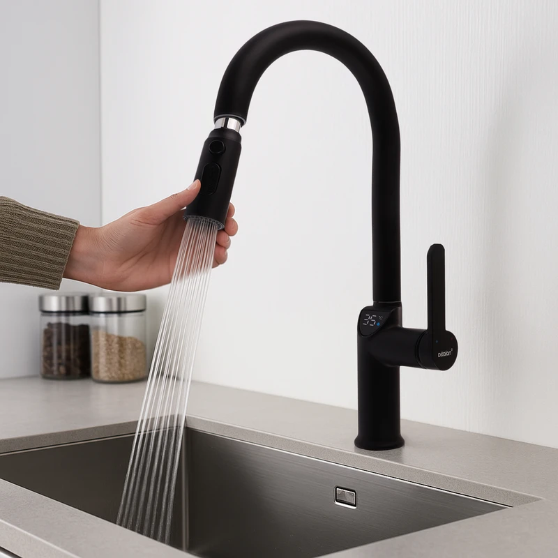 حالت پاشش قوی و جریان ثابت شیر شاوری نمایشگردار DIKALAN.