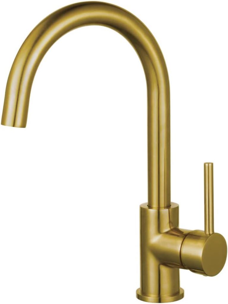 شیر ظرفشویی تک اهرمی Hyshin مدل HIGH-ARC 355 کروم براق با طراحی آرک بلند.