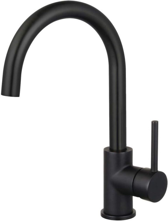 نمای نزدیک پوشش کروم/مشکی مات شیر ظرفشویی Hyshin 355 و مقاومت در برابر لک.