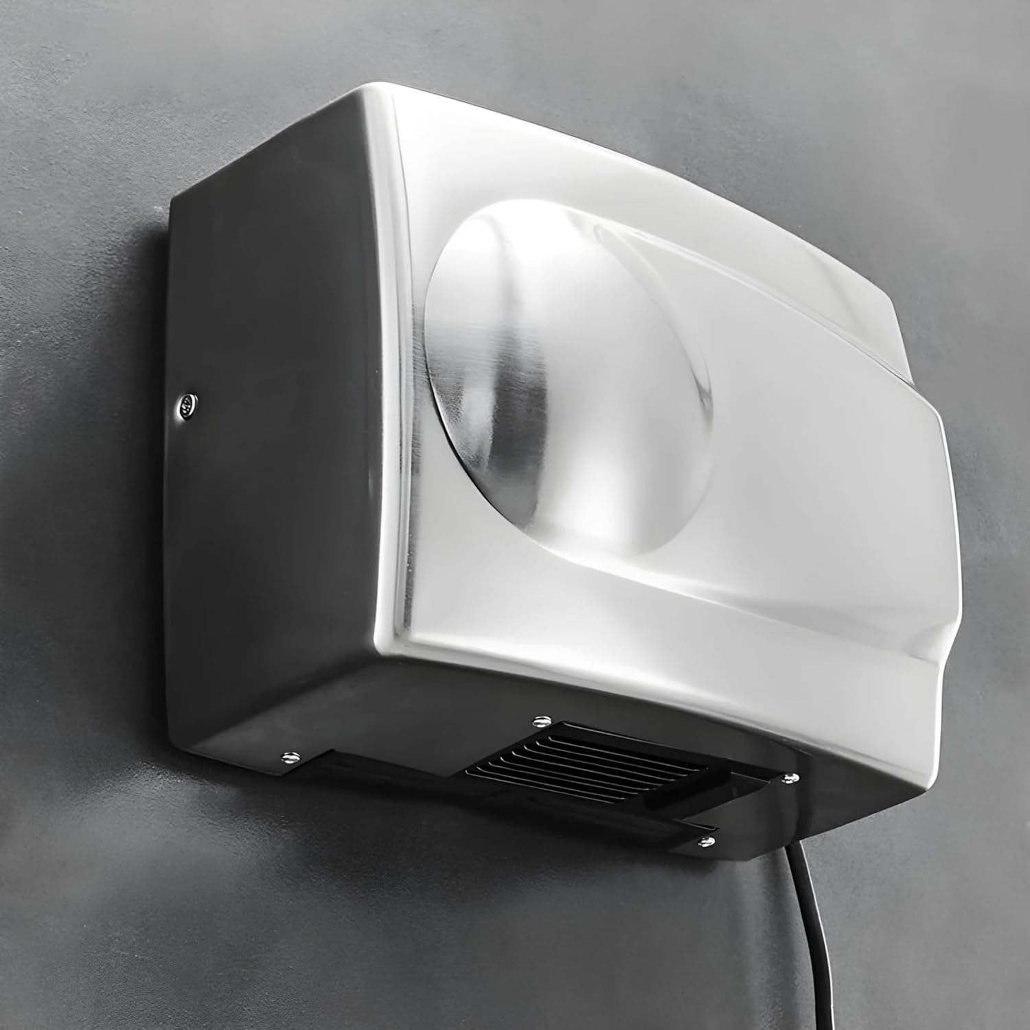 نمای نزدیک دهانه خروجی هوا و سنسور دست خشک‌کن TURBO-HYGIENE.