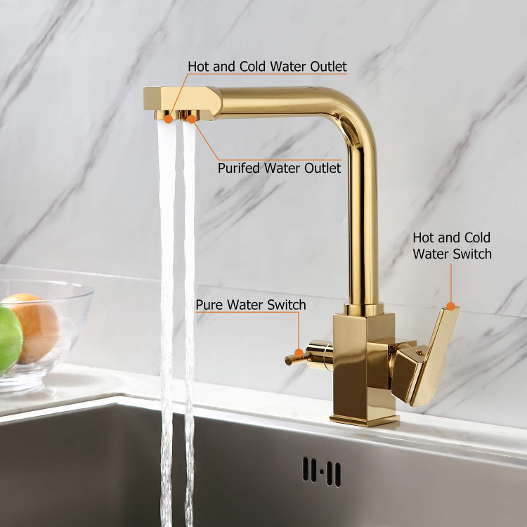 عکس شیر ظرفشویی دو خروجی مناسب دستگاه تصفیه