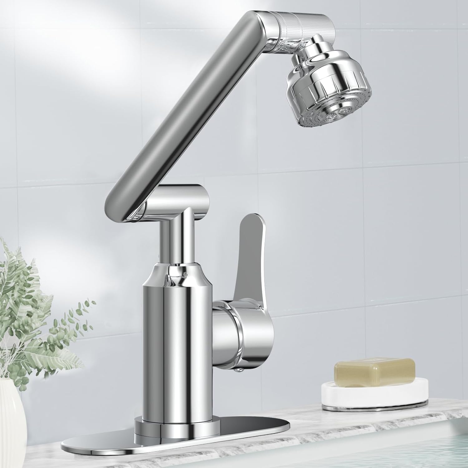 نمای نزدیک از شیر روشویی چند حالته HD408