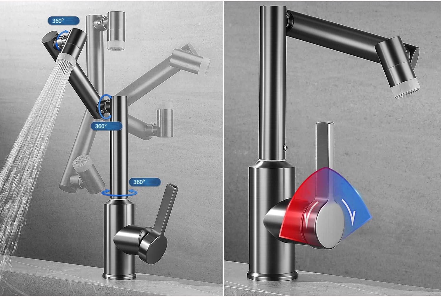 شیر روشویی با جریان یکنواخت و گردش آزاد