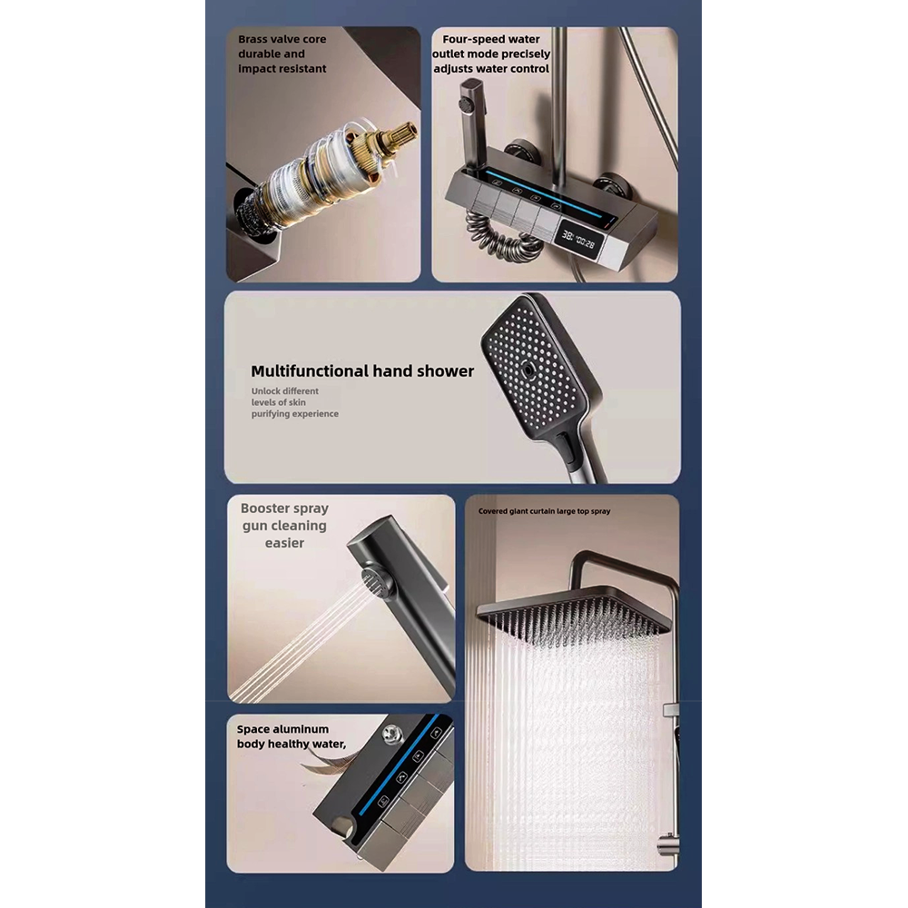 دوش حمام نمایش‌دار با تنظیم دما