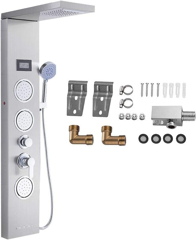 عکس واقعی پنل دوش نمایشگردار همراه ماساژور PING