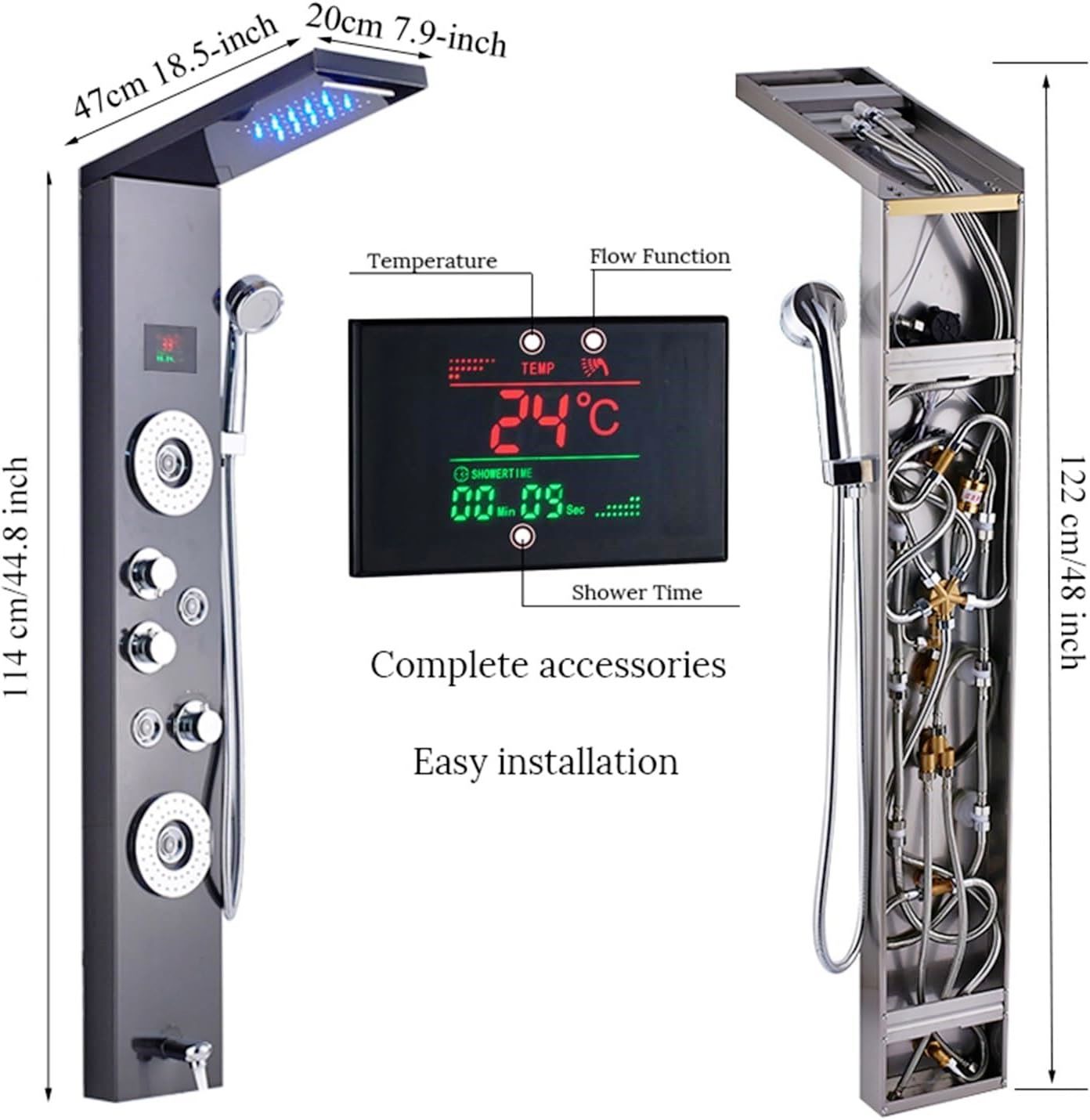 پنل دوش با ماساژور جانبی و نمایشگر دیجیتال