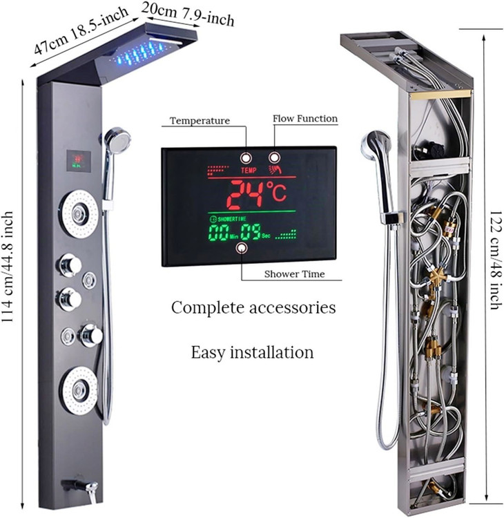 پنل دوش با ماساژور جانبی و نمایشگر دیجیتال