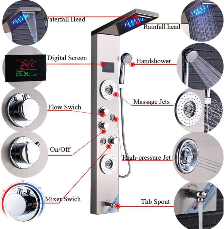 پنل دوش فول امکانات برای حمام مدرن