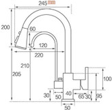 نمای برشخورده از کارتریج سرامیکی و مسیرهای مجزای آب در شیر دو کاره.
