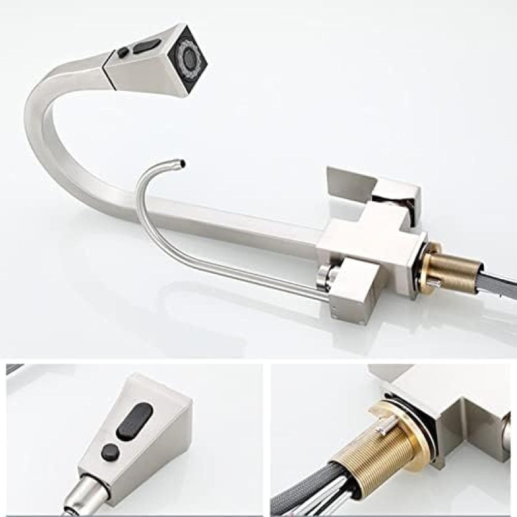 نمای نزدیک از اهرمهای کنترل مجزا برای آب شهری و آب تصفیه شیر دو کاره HuaDiao.