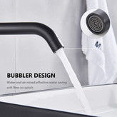 طراحی ارگونومیک و ارتفاع مناسب شیر روشویی پایهبلند برای عدم پاشش آب.