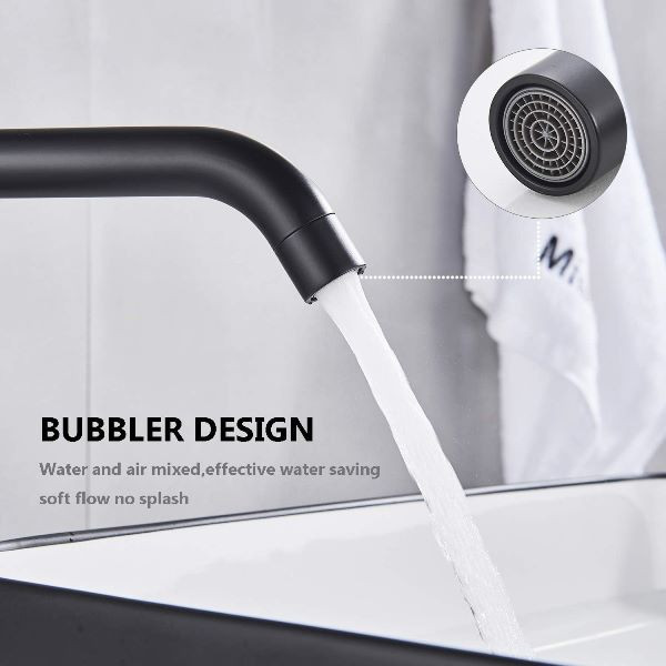 طراحی ارگونومیک و ارتفاع مناسب شیر روشویی پایهبلند برای عدم پاشش آب.