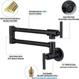 جزئیات بدنه برنجی و آبکاری PVD مشکی مات شیر روگازی.