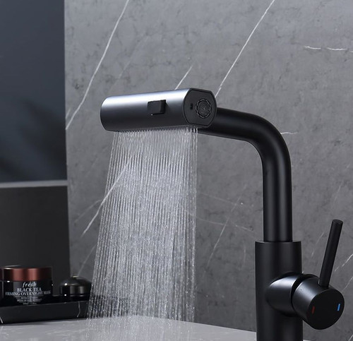 شیر روشویی چهارحالته HuaDiao HD-405 با دهانه پهن آبشاری.