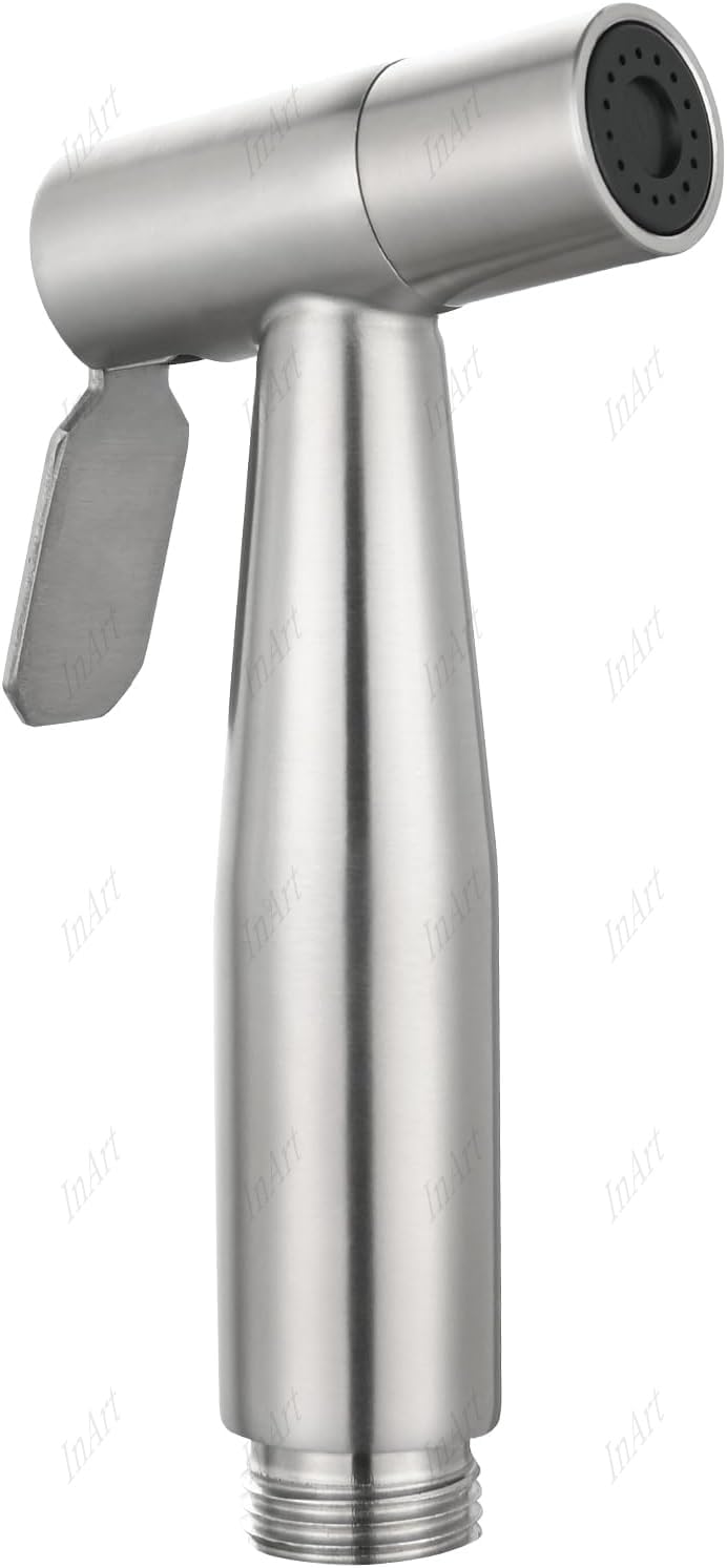 کیت کامل شاتاف توالت فرنگی Y023 شامل نازل، شلنگ و پایه دیواری.