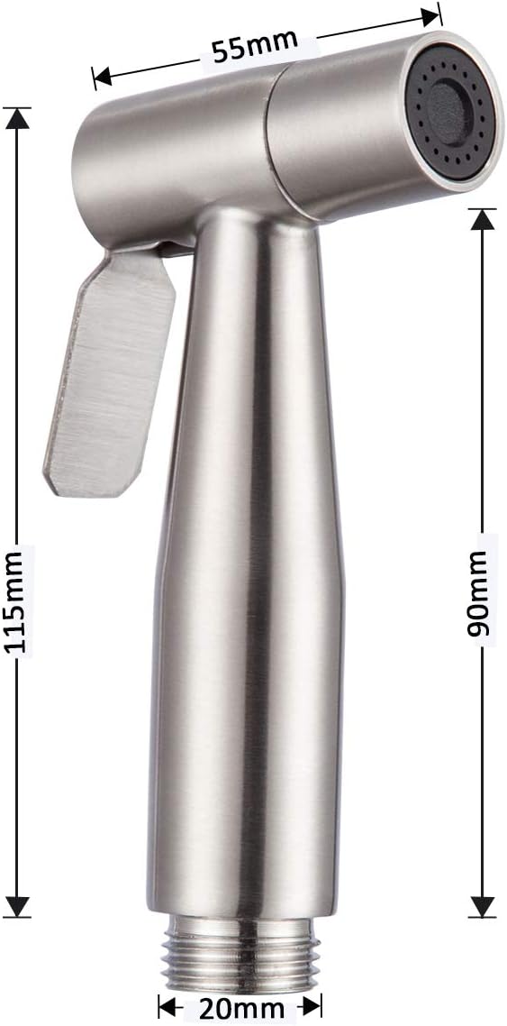 کیت کامل شاتاف توالت فرنگی Y023 شامل نازل، شلنگ و پایه دیواری.