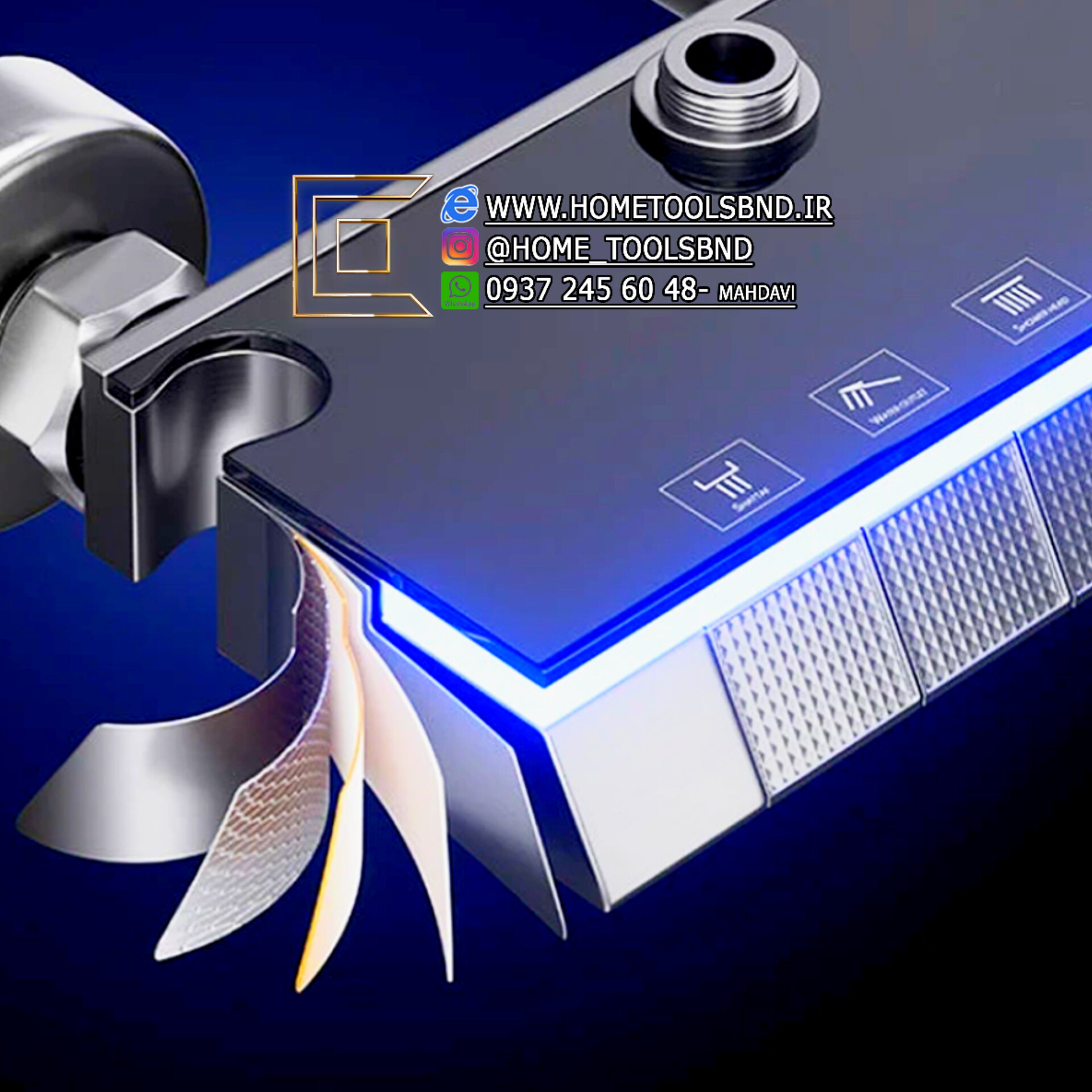 نصب و نمای کلوزآپ از کلیدهای پیانویی دوش هوشمند PING