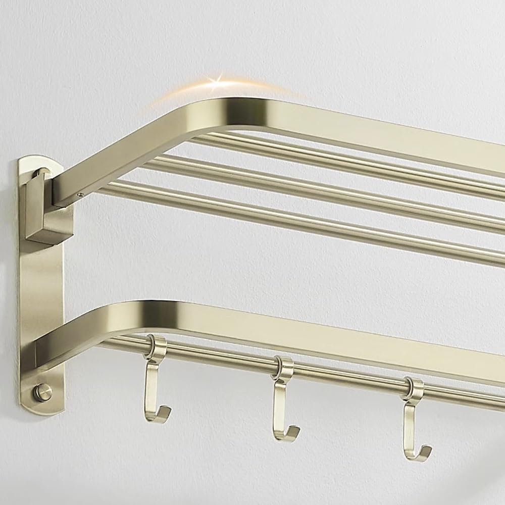 ماندگاری استیل: جا حوله دو طبقه ساخته شده از استیل ضدزنگ با گارانتی کتبی.