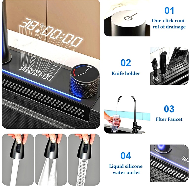 سینک ظرفشویی دیجیتال با صفحه نمایش