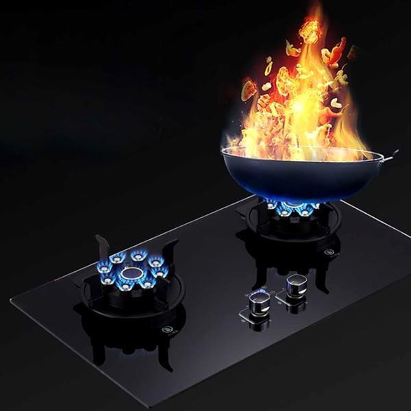 گاز صفحهای JEC دو شعله تاشو مدل اتمی در حالت باز و آماده پخت و پز