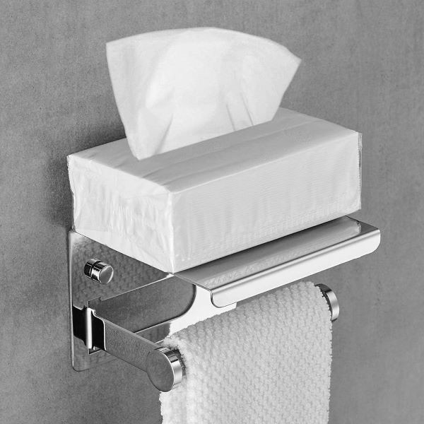 دستمال کاغذی تمیز و خشک که توسط درب استیل محافظت شده است.