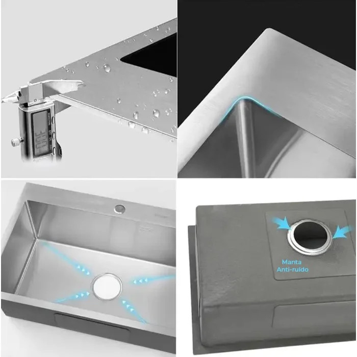 مقایسه بصری سینک 40x40 هوادیائو با یک سینک بزرگتر برای نمایش جمعوجوری آن.