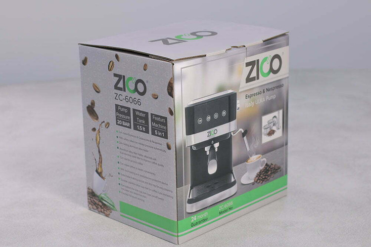 بسته بندی اورجینال اسپرسو ساز پنج کاره زیکو در لوکس کارت