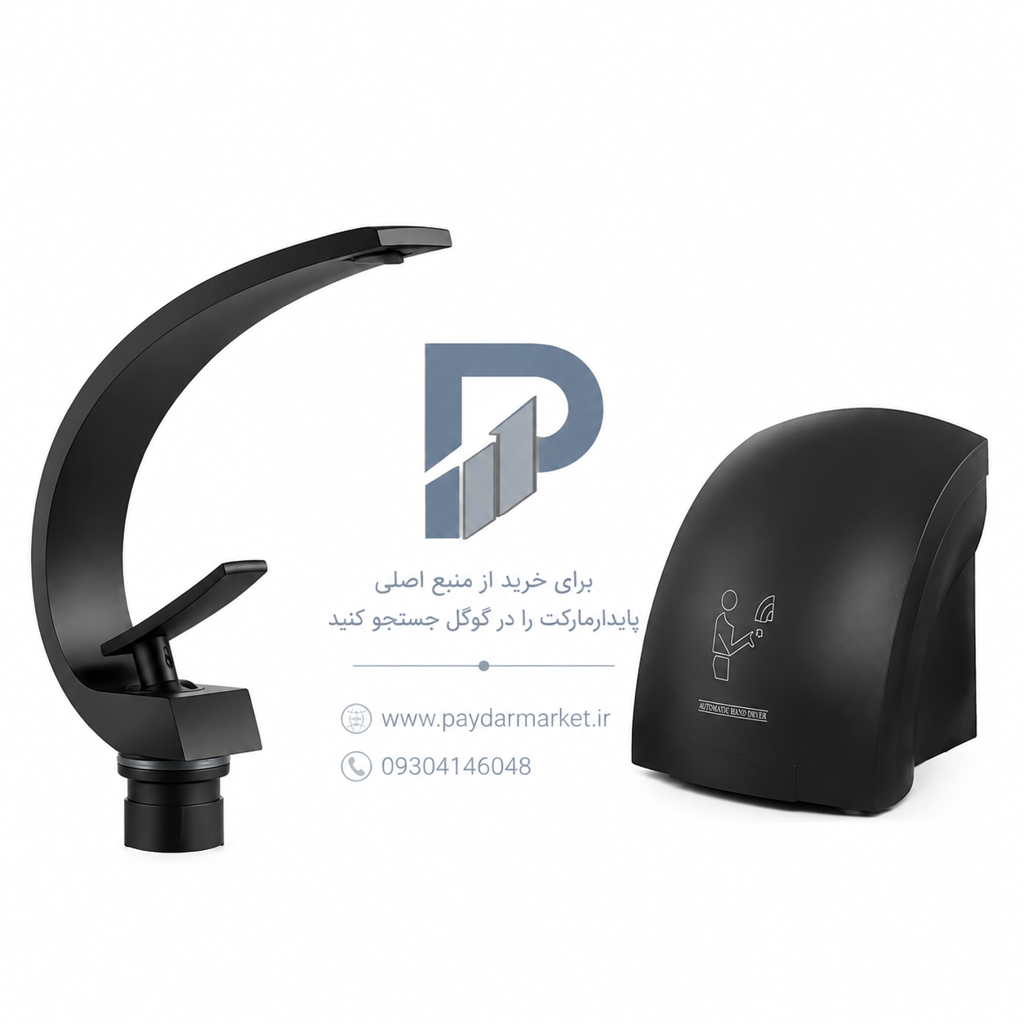 ابعاد دقیق و نازل خروجی باد گرم دست خشک‌کن اتوماتیک رهاور